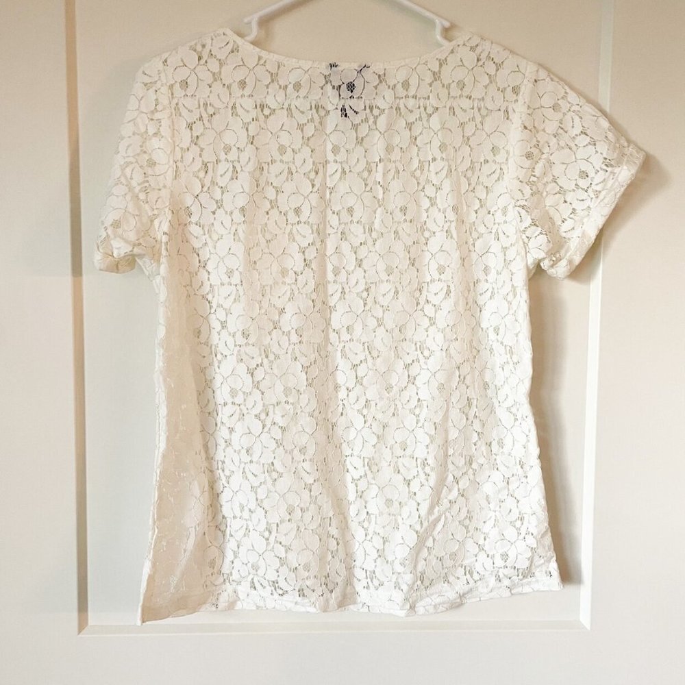 Women’s  Gap White Lace Shirt Size Small - Picture 6 of 7